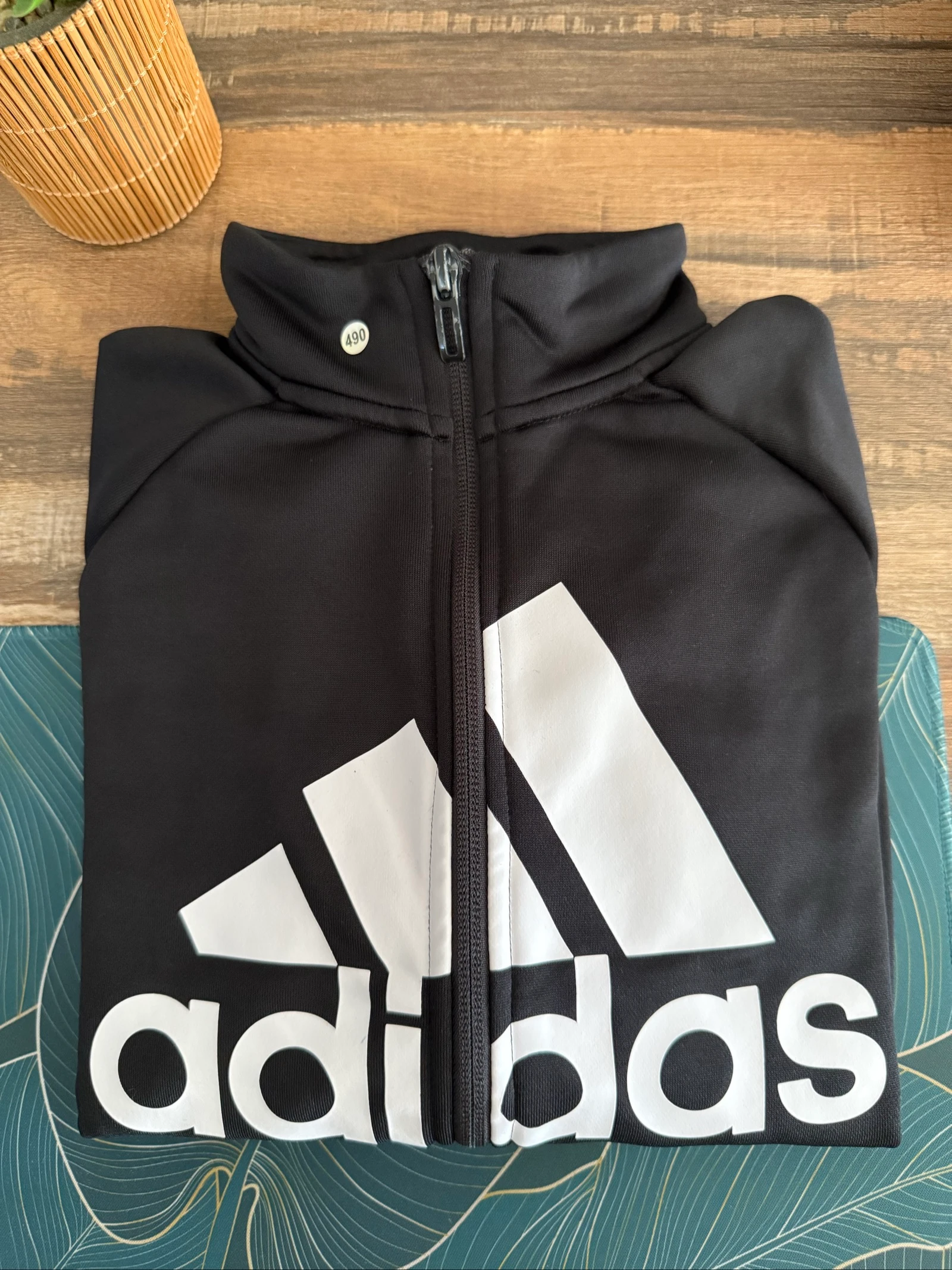 Veste Adidas Criança 9-10 Anos 140 Preta & Branca com Zíper – Muito Bom Estado – photo 4
